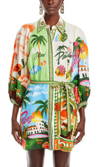 PARADISO PRINTED LINEN DRESS