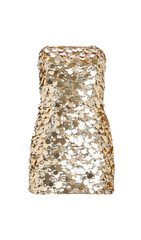 SEQUIN-EMBELLISHED STRAPLESS MINI DRESS