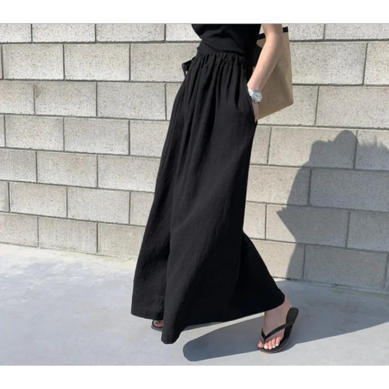 Long Skirts Denim Skirt Frayed Streetwear High Waisted Jeans Maxi Mujer Spring Summer Skirt