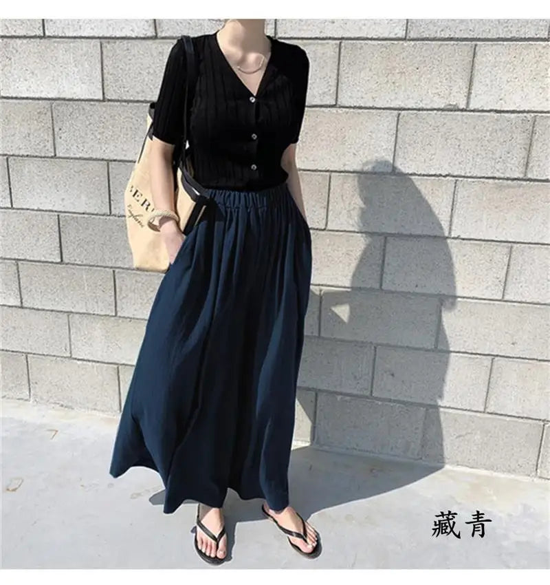 Long Skirts Denim Skirt Frayed Streetwear High Waisted Jeans Maxi Mujer Spring Summer Skirt