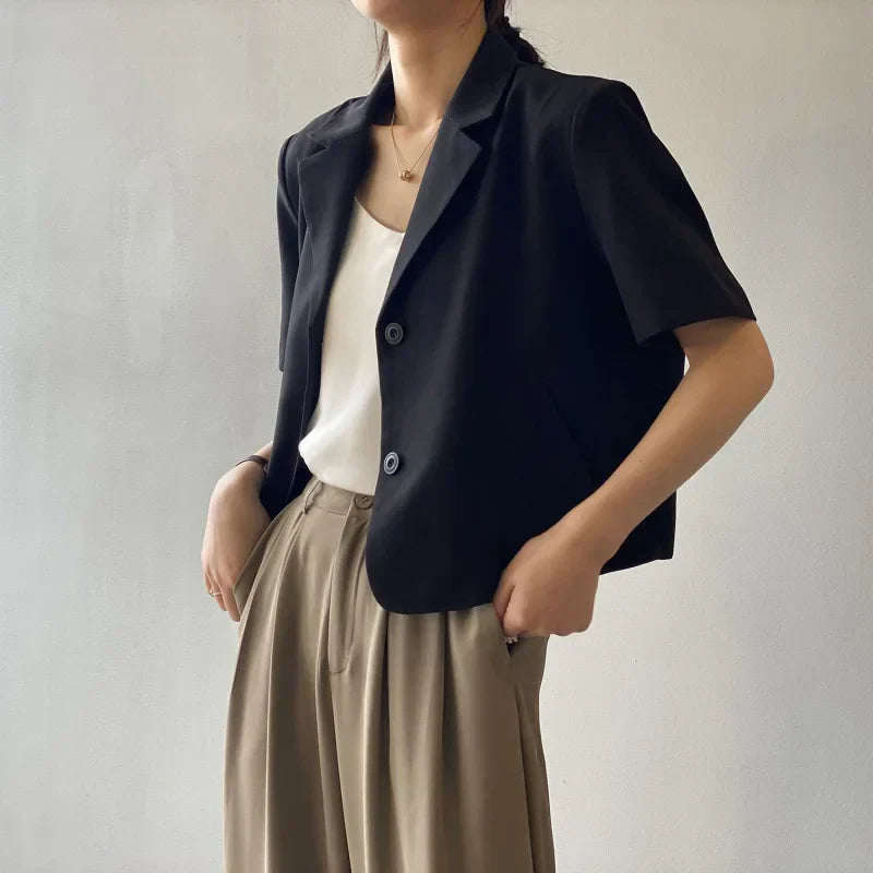 New Summer Short Sleeved Korean Office Blazer Jacket