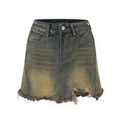 Denim Mini Skirts For Summer Wide Leg Jeans Vintage Black Skirt