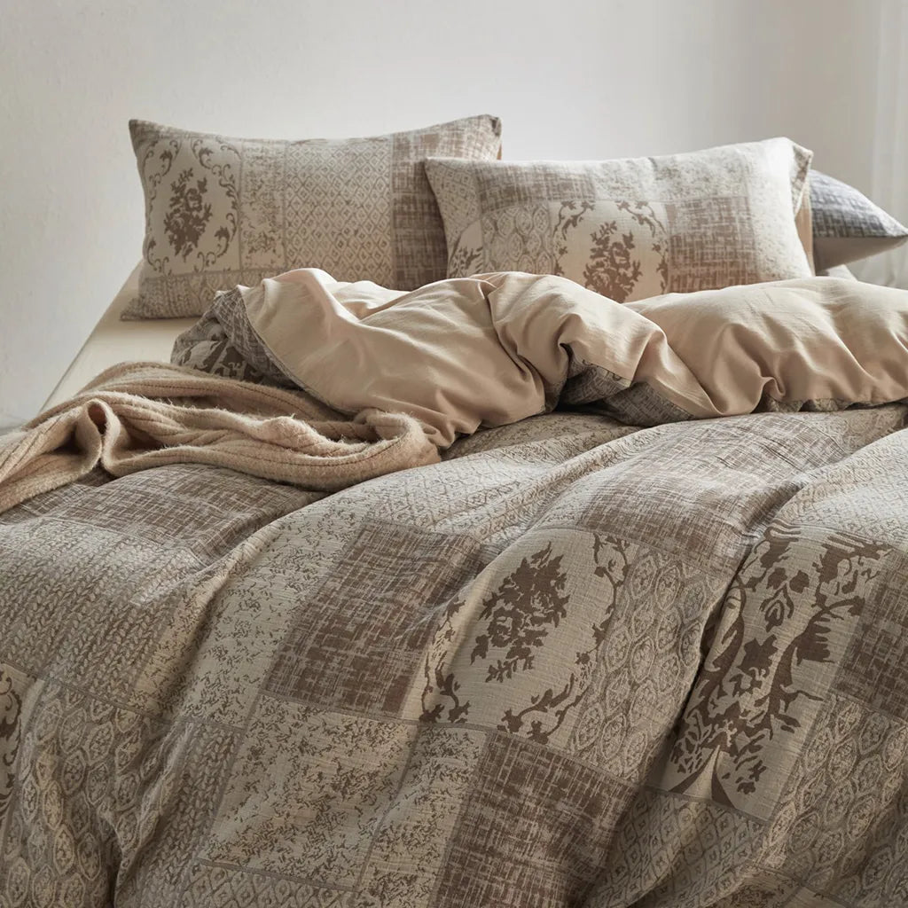 Vintage Patchwork Style Cotton Jacquard Duvet Cover
