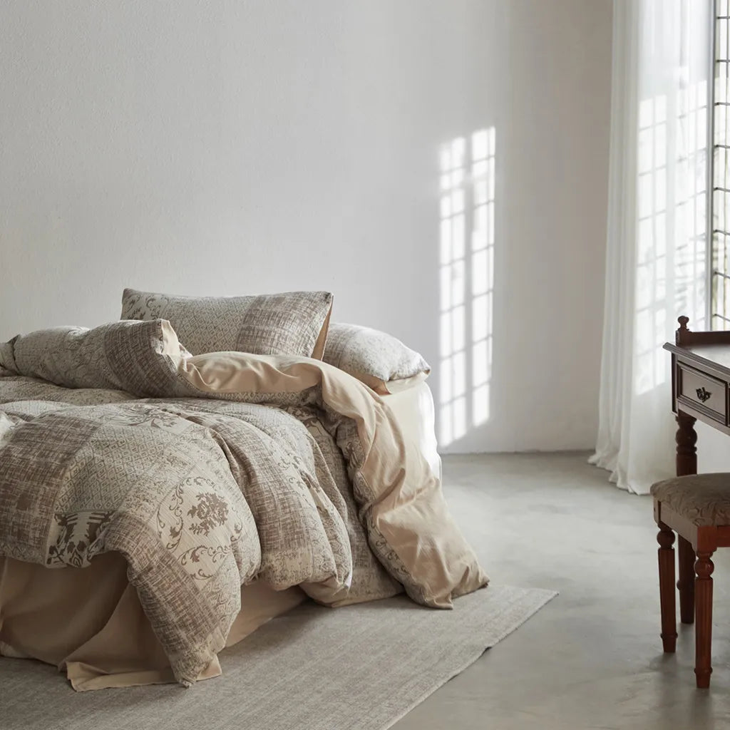 Vintage Patchwork Style Cotton Jacquard Duvet Cover
