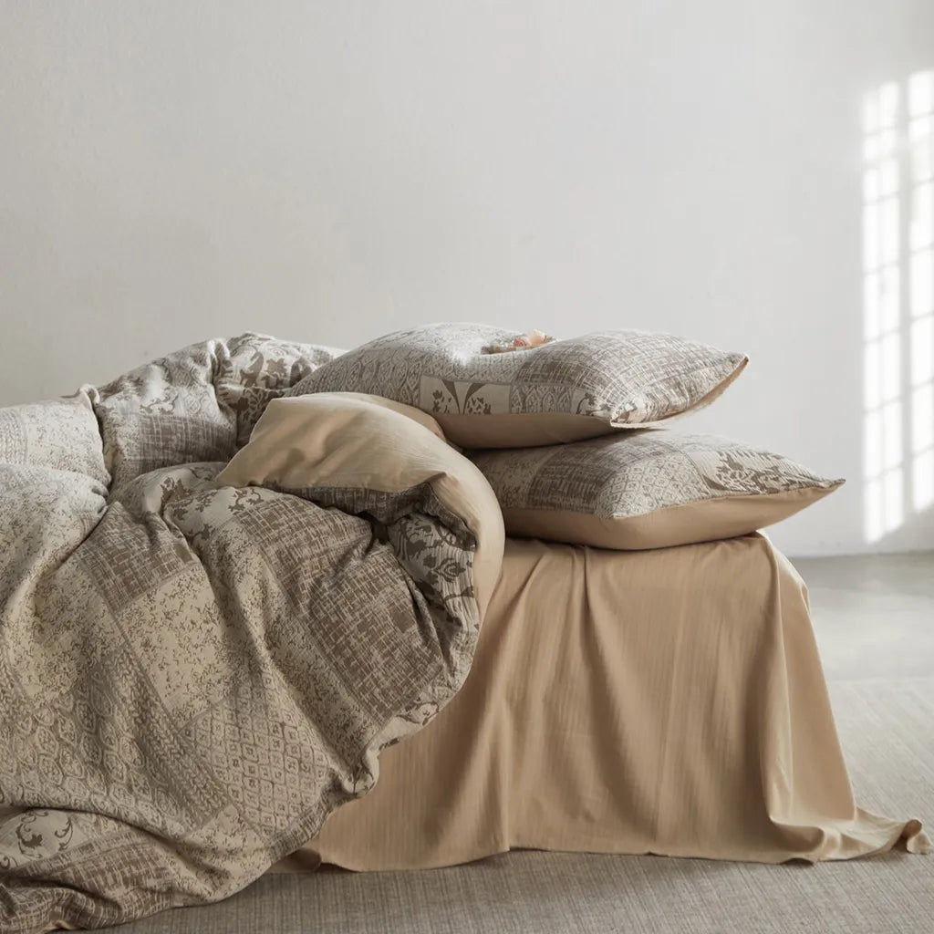 Vintage Patchwork Style Cotton Jacquard Duvet Cover
