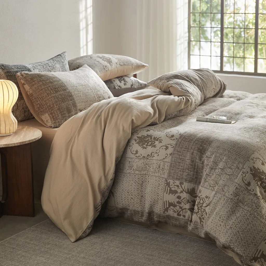 Vintage Patchwork Style Cotton Jacquard Duvet Cover