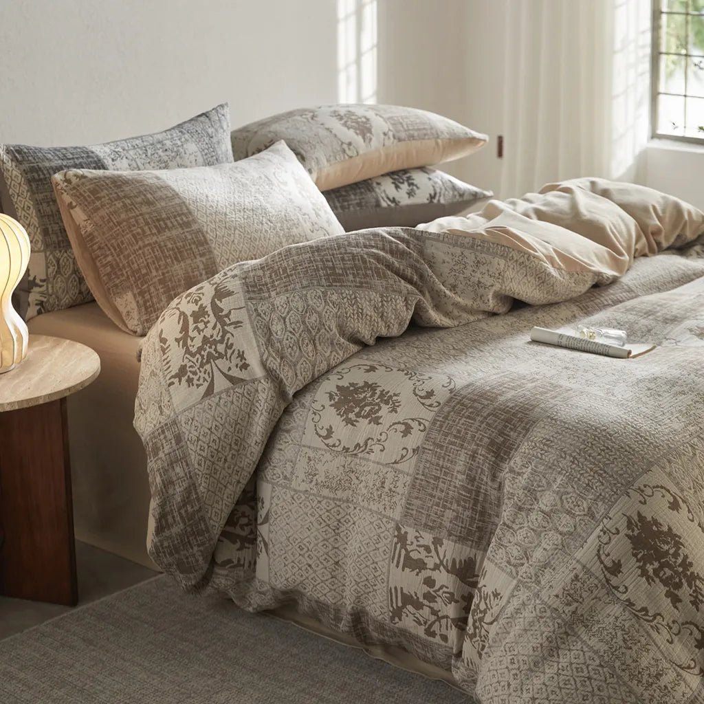 Vintage Patchwork Style Cotton Jacquard Duvet Cover