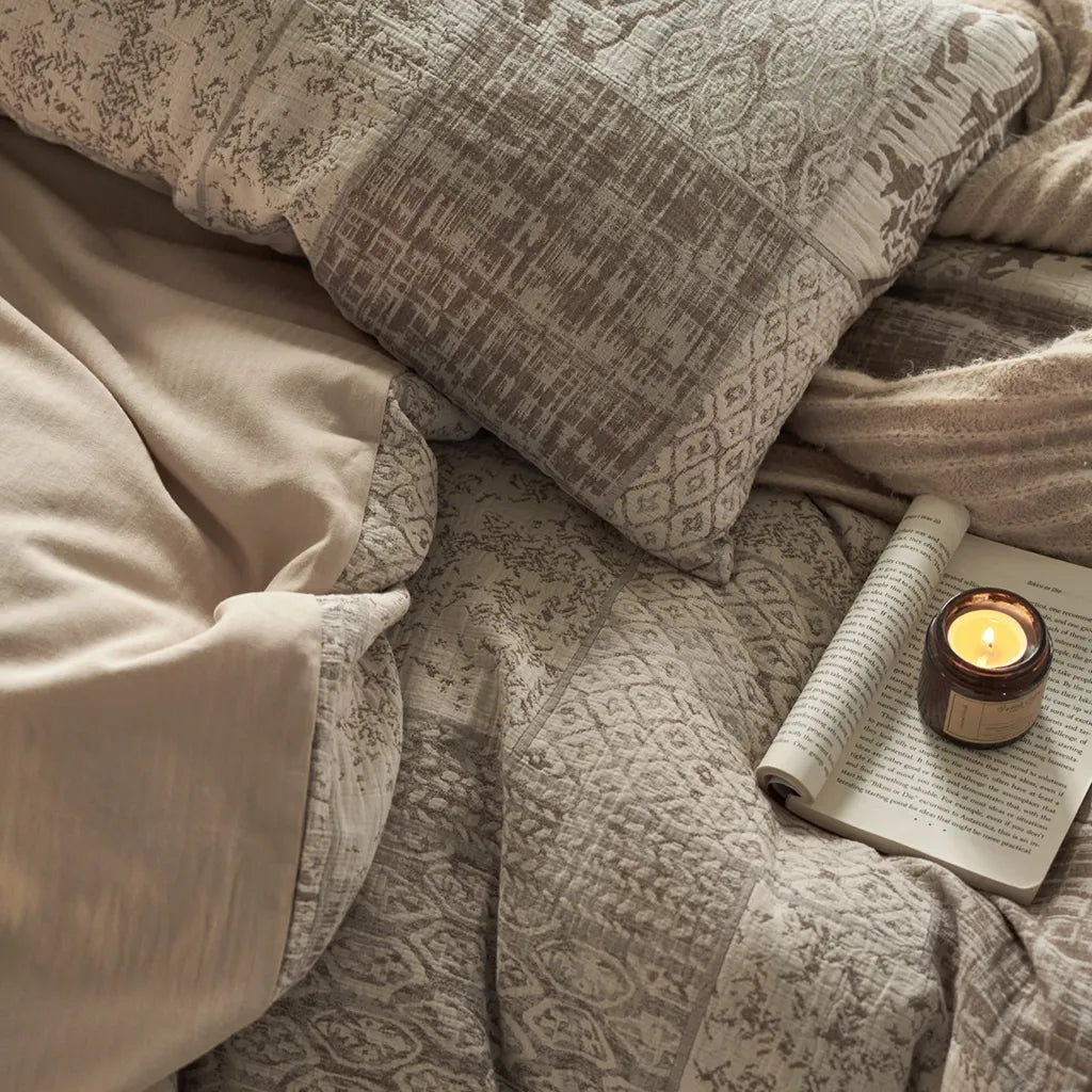 Vintage Patchwork Style Cotton Jacquard Duvet Cover
