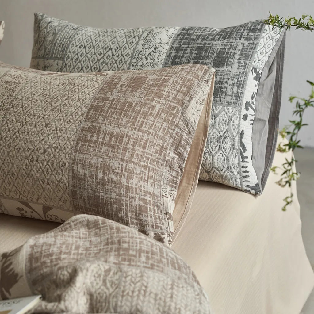 Vintage Patchwork Style Cotton Jacquard Duvet Cover