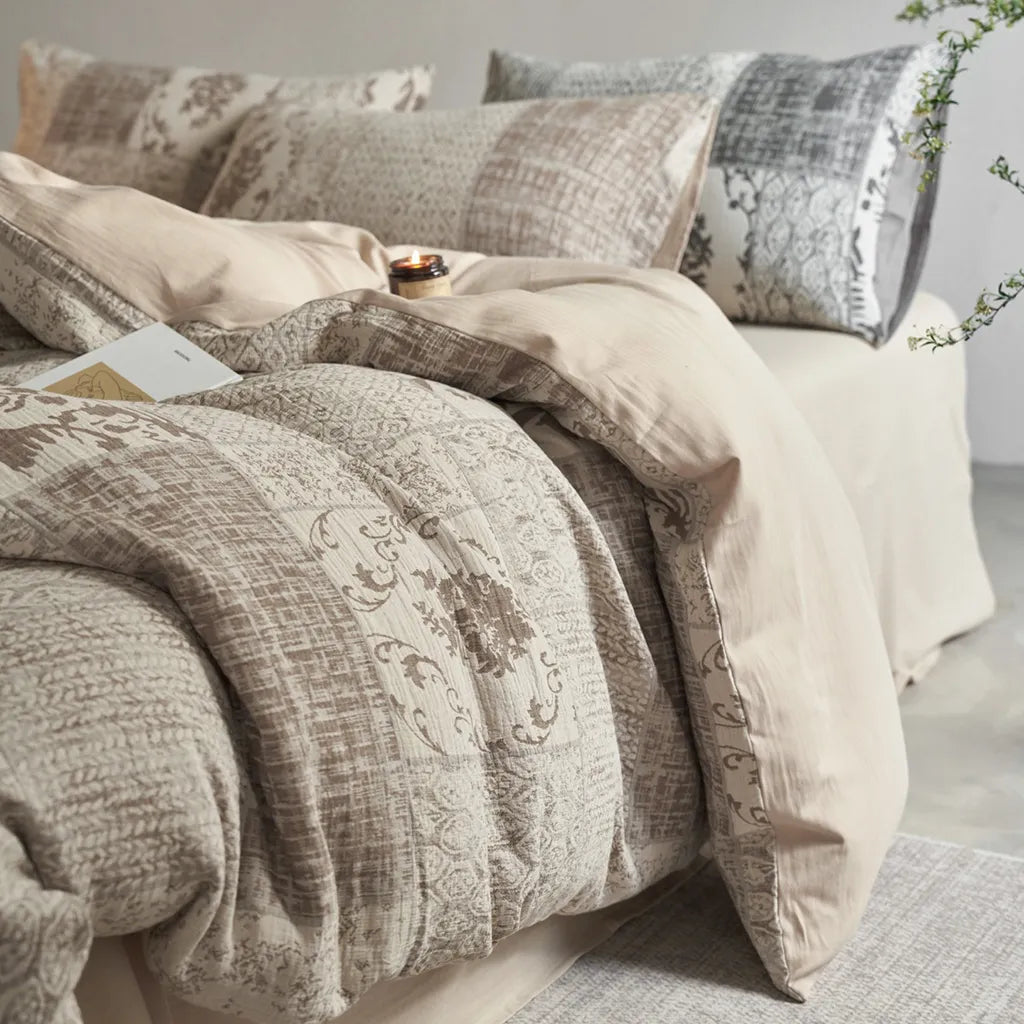 Vintage Patchwork Style Cotton Jacquard Duvet Cover
