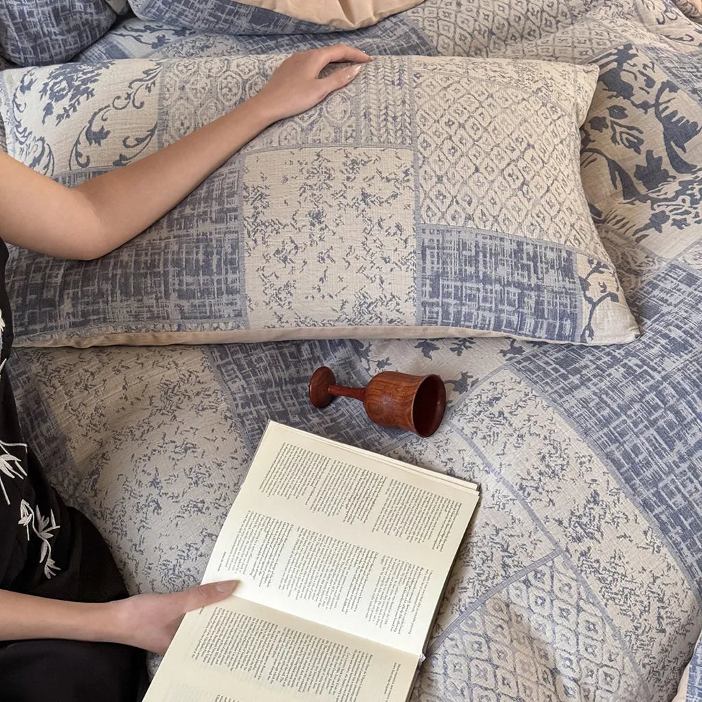 Vintage Patchwork Style Cotton Jacquard Duvet Cover