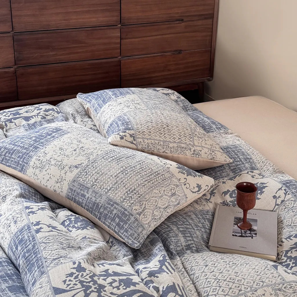 Vintage Patchwork Style Cotton Jacquard Duvet Cover