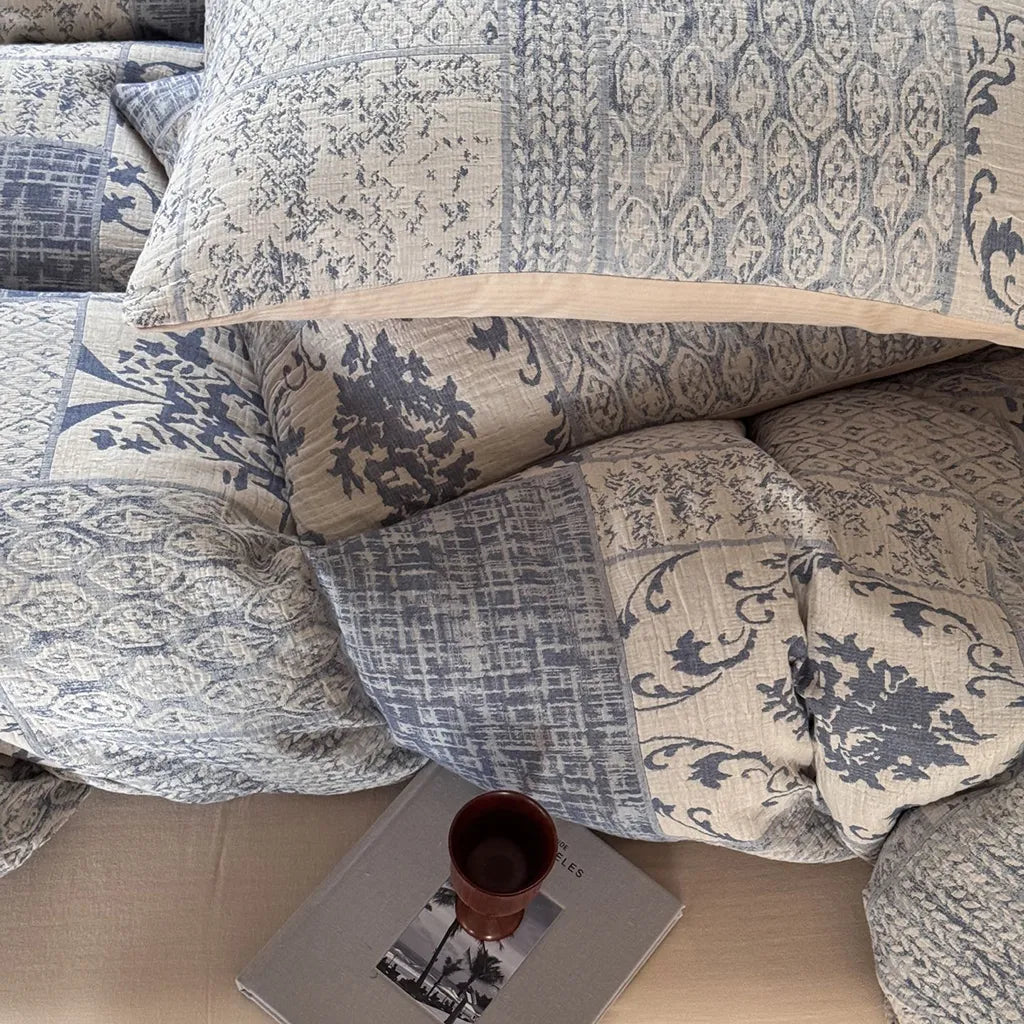 Vintage Patchwork Style Cotton Jacquard Duvet Cover