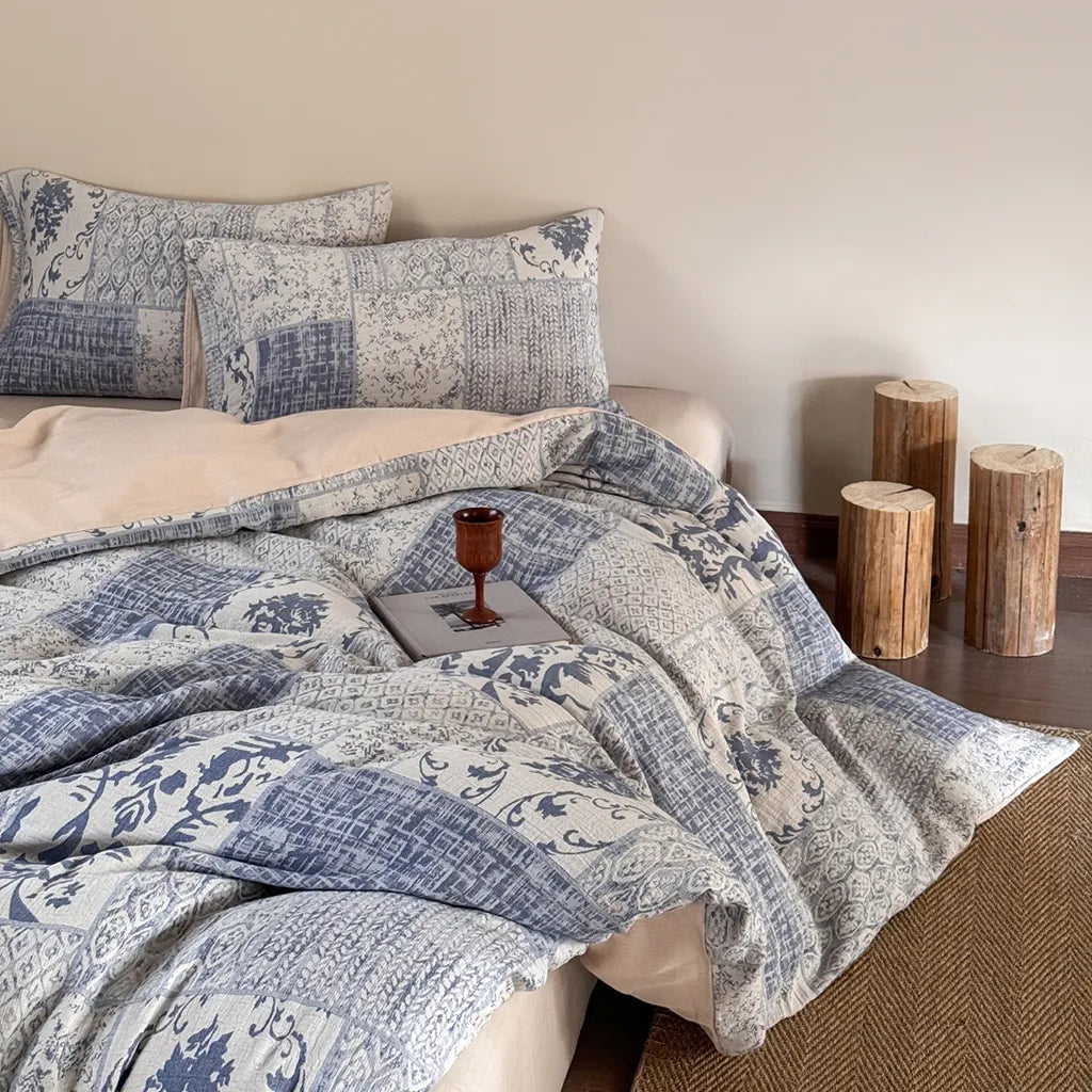 Vintage Patchwork Style Cotton Jacquard Duvet Cover