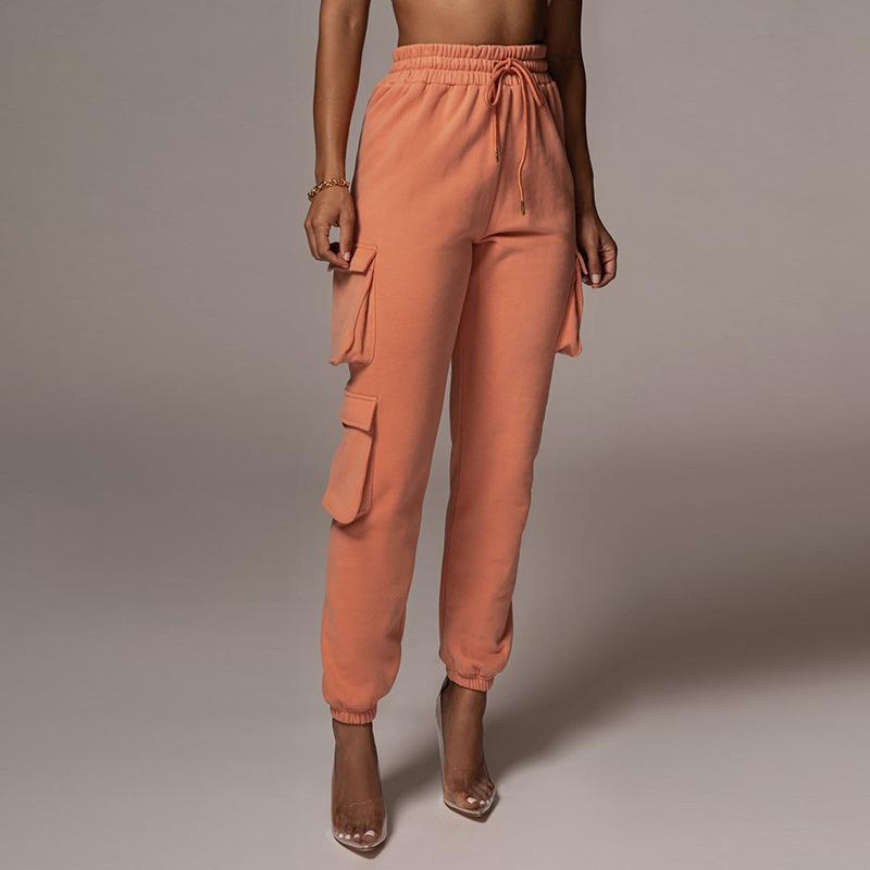 Womencargo sweatpants elastic waist drawstring pants with pockets