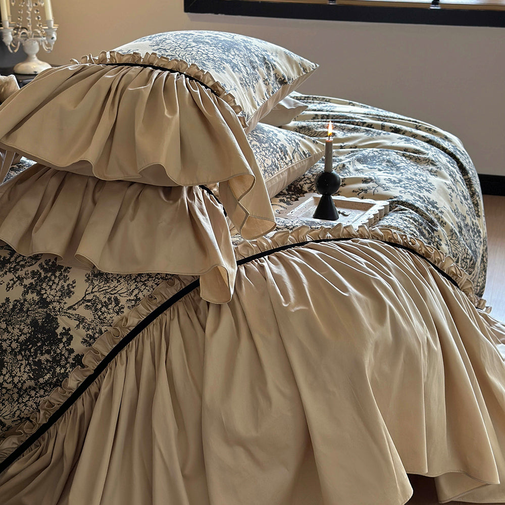 French Vintage Romantic Lace Cotton Duvet Cover