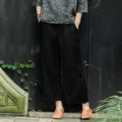Womenlinen cropped palazzo pants wide leg summer causal pants