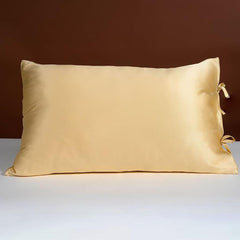 25 Momme Silk Pillowcase with Bow Ties -  Gold