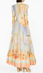 MULTICOLOR PRINTED MAXI DRESS