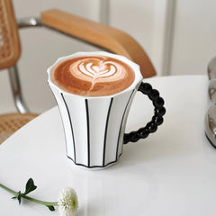 Vintage Black White Vertical Stripes Mug