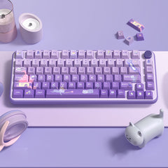 Cartoon Kitty Purple Keycap Set