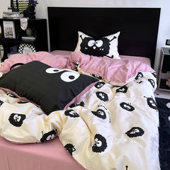 Cute Cartoon Soot Sprites Print Bedding Set