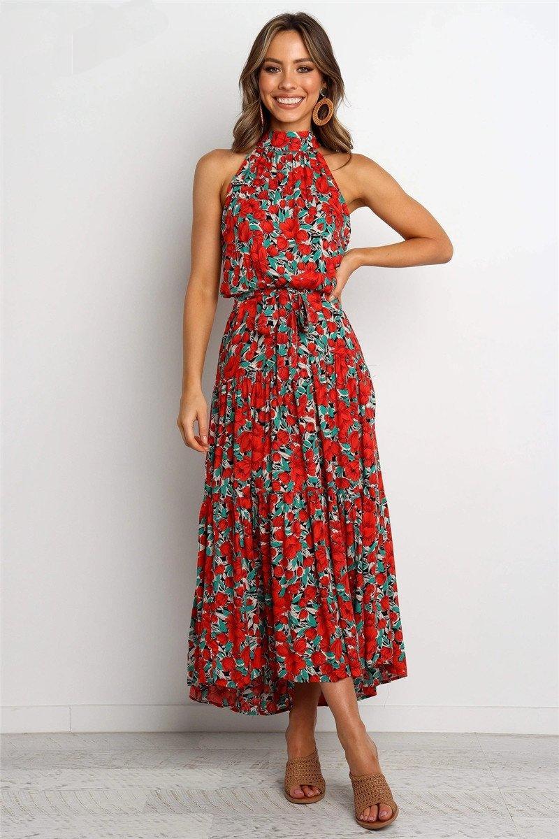 Boho Long A-Line Off Shoulder Elegant Sash Maxi Dress Women