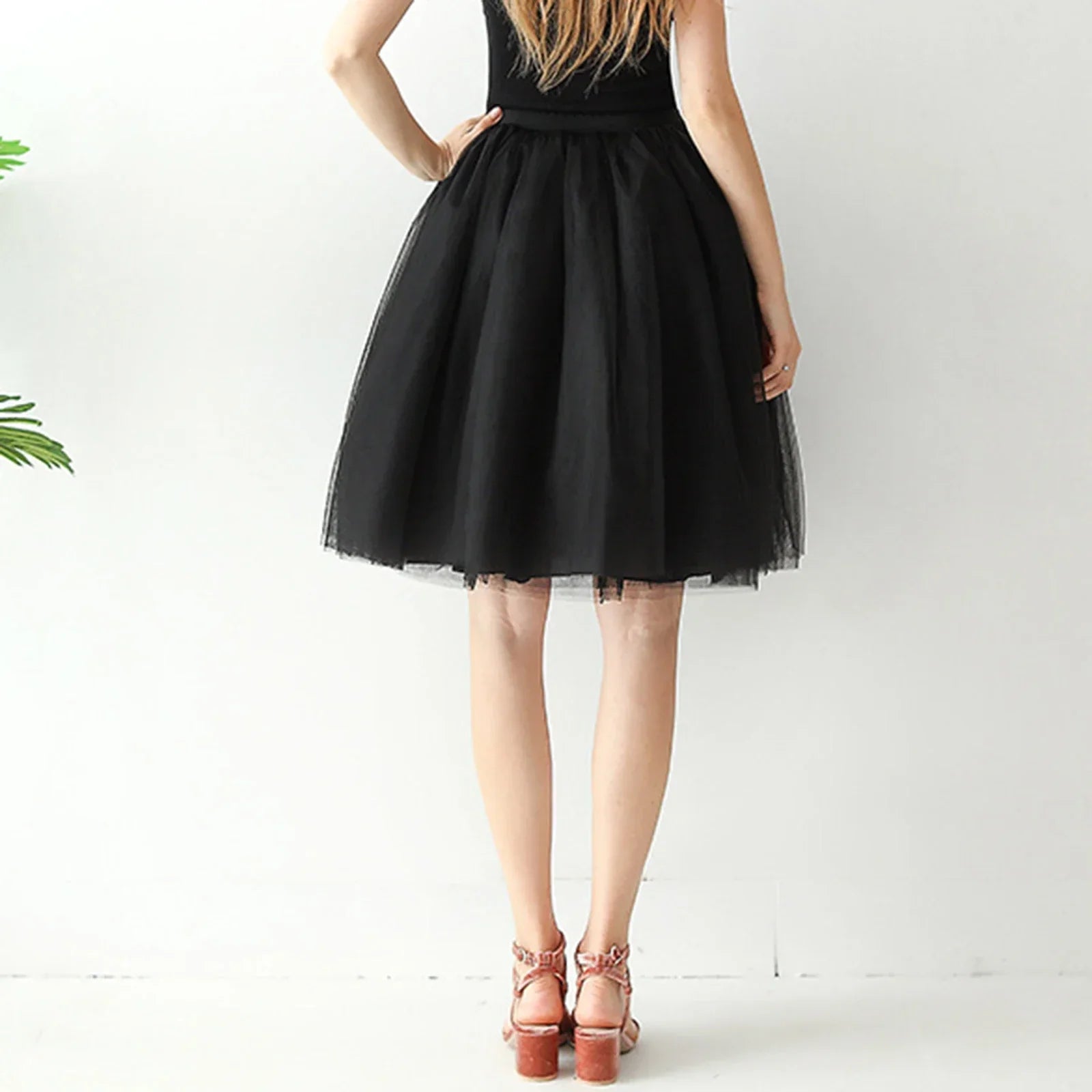 Denim Workwear Skirt Draw Pleat Casual Fashion Elastic Waist Skirt