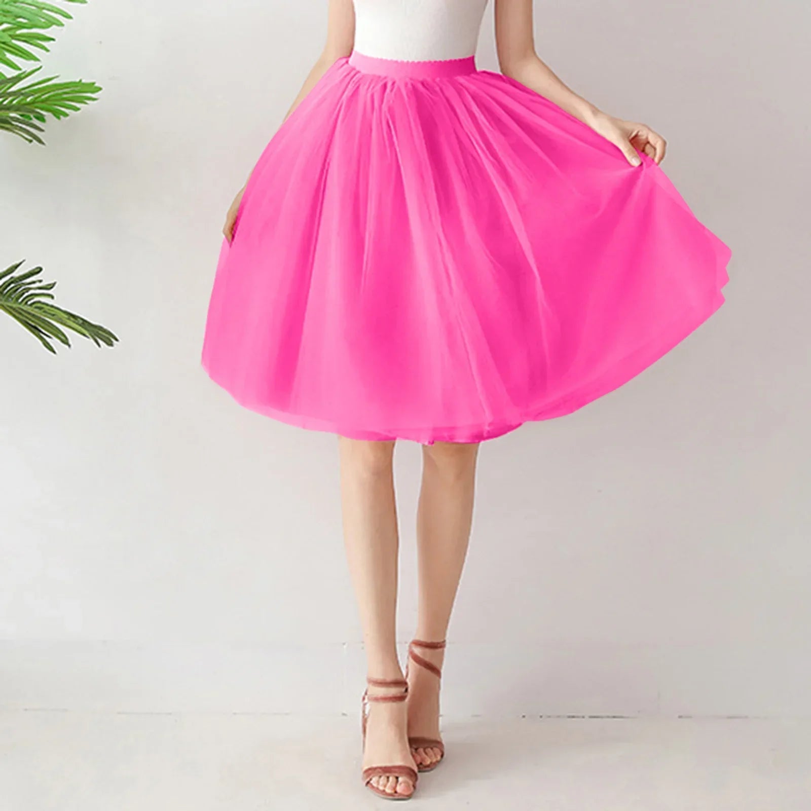 Denim Workwear Skirt Draw Pleat Casual Fashion Elastic Waist Skirt