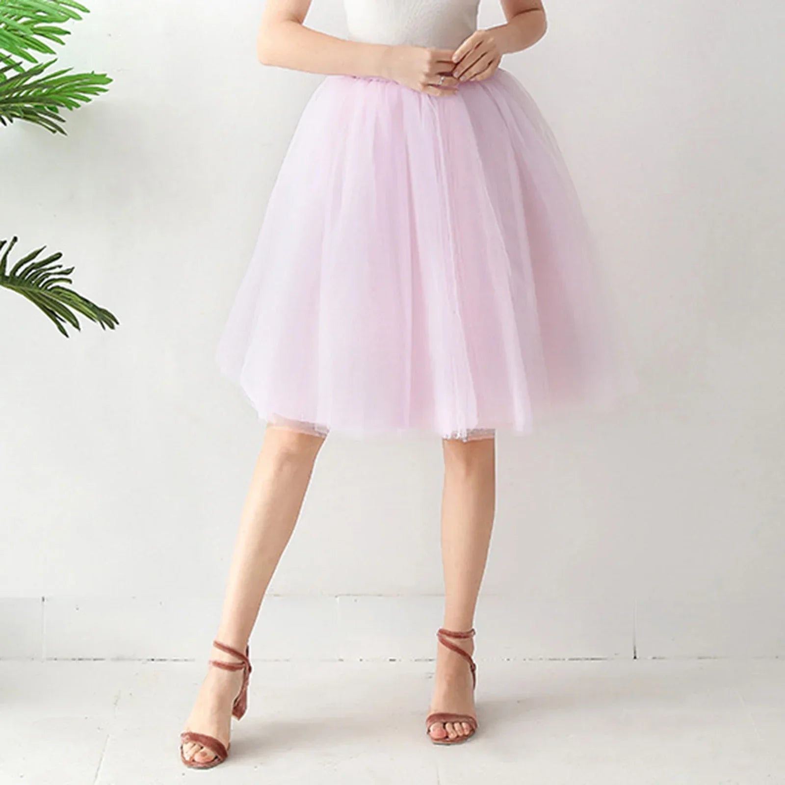 Denim Workwear Skirt Draw Pleat Casual Fashion Elastic Waist Skirt