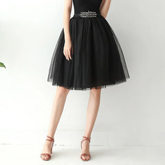 Denim Workwear Skirt Draw Pleat Casual Fashion Elastic Waist Skirt