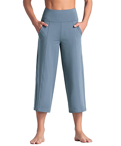 Lounge Yoga Capris Pants Bootleg Tummy Control High Waist Workout Flare Crop Pants