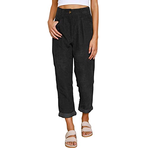 Beach Linen Shorts 3/4 Sweatpants Capri Pants Elastic Waist Cropped Harem Pants