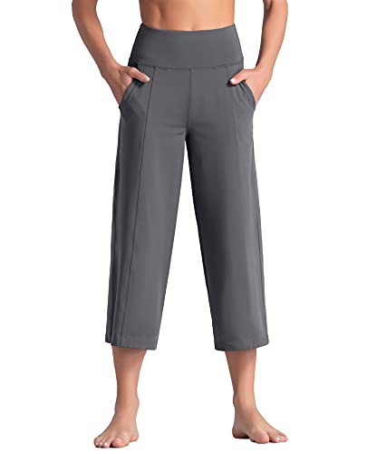 Lounge Yoga Capris Pants Bootleg Tummy Control High Waist Workout Flare Crop Pants