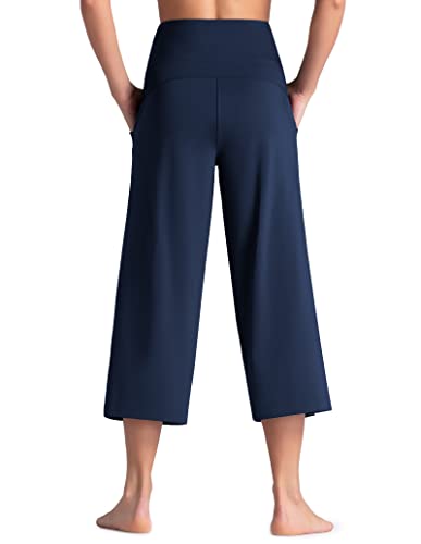 Lounge Yoga Capris Pants Bootleg Tummy Control High Waist Workout Flare Crop Pants
