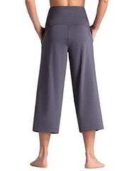 Lounge Yoga Capris Pants Bootleg Tummy Control High Waist Workout Flare Crop Pants