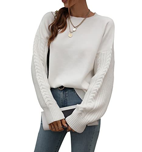 Loose Soft Chunky Knit Long Batwing Sleeve Pullover Sweater