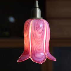 Vintage Wood Pink Tulip Lamp