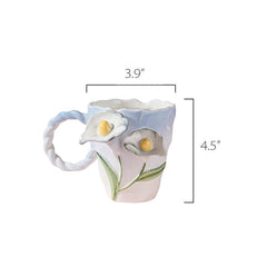 Tulips Lilies Bellflowers Floral Ceramic Mug