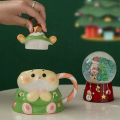 Christmas Hamster Ceramic Mug