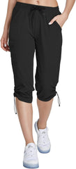 Hiking Cargo Capri Pants with Zipper Pockets Casual Lightweight Quick Dry Water Resistant