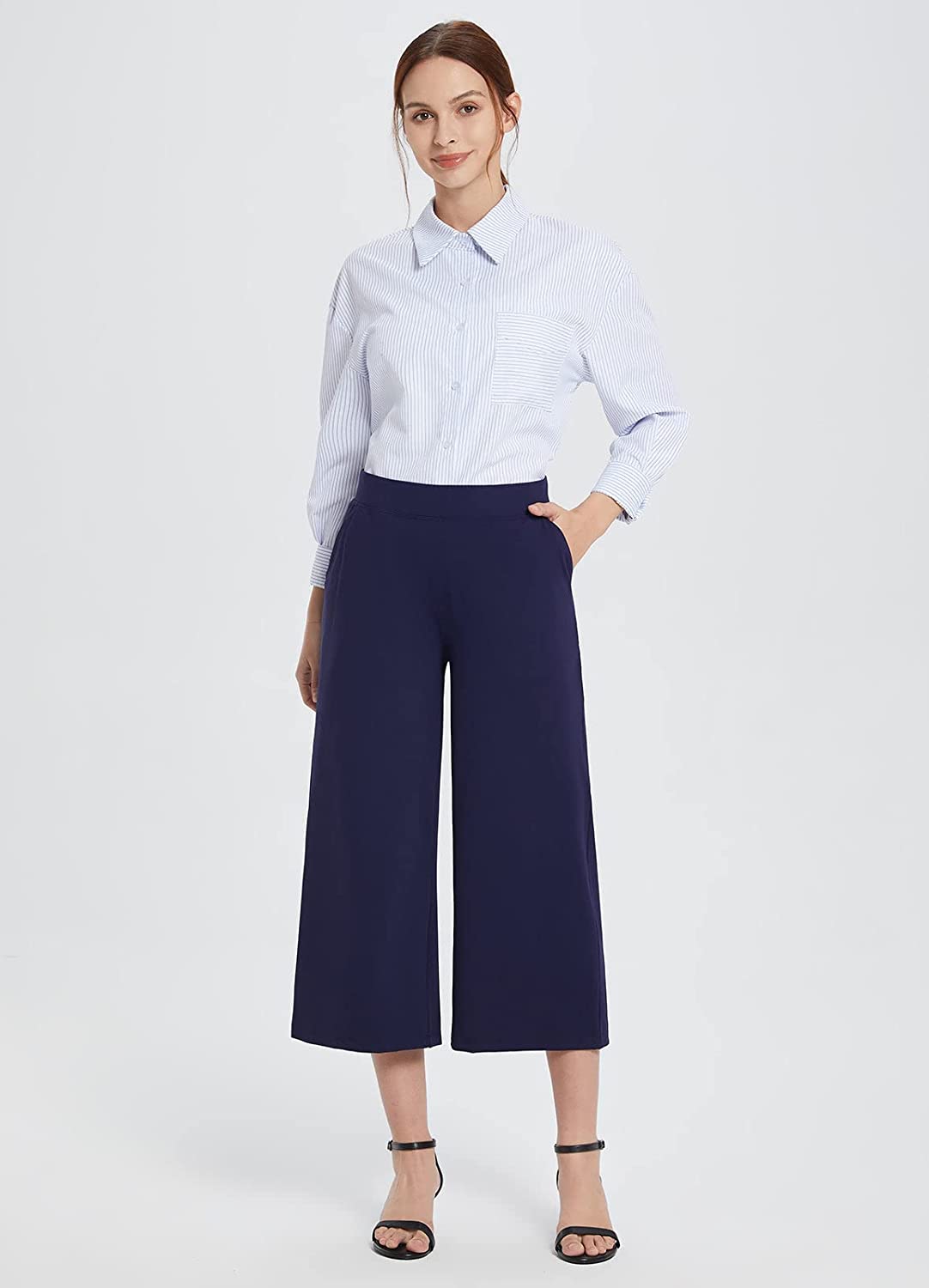Capri Pants for Casual Pull On Yoga Dress Capris