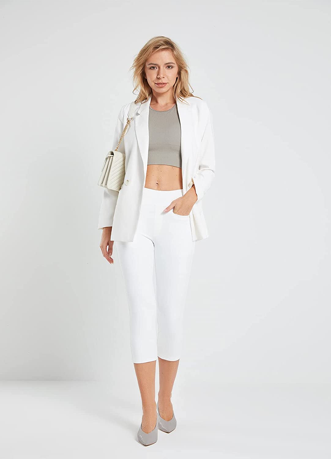 Capri Pants for Casual Pull On Yoga Dress Capris