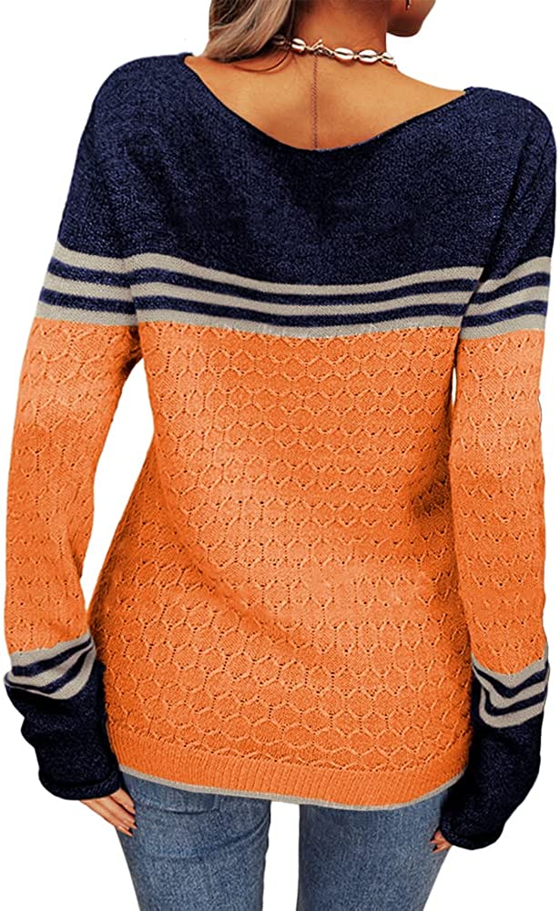 Autumn Winter Colorblock Pullover Sweaters