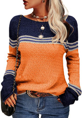 Autumn Winter Colorblock Pullover Sweaters