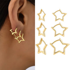 Fashion Gold Love Heart Simple Cute Circle Piercing Buckle Statement Jewelry Earring