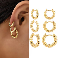 Fashion Gold Love Heart Simple Cute Circle Piercing Buckle Statement Jewelry Earring
