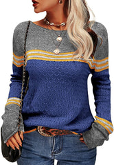 Autumn Winter Colorblock Pullover Sweaters