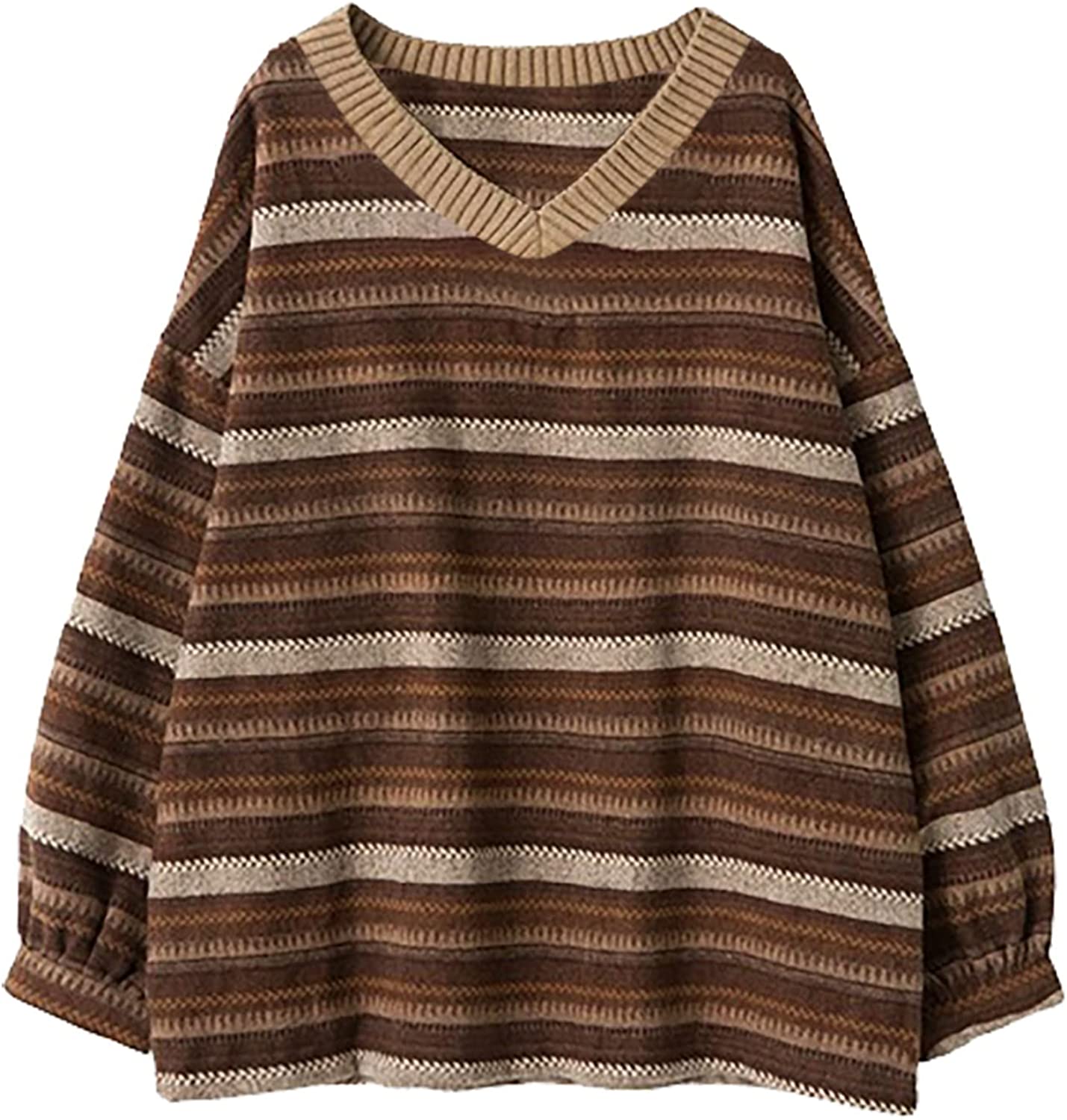Ladies Autumn/Winter Retro Striped Sweater