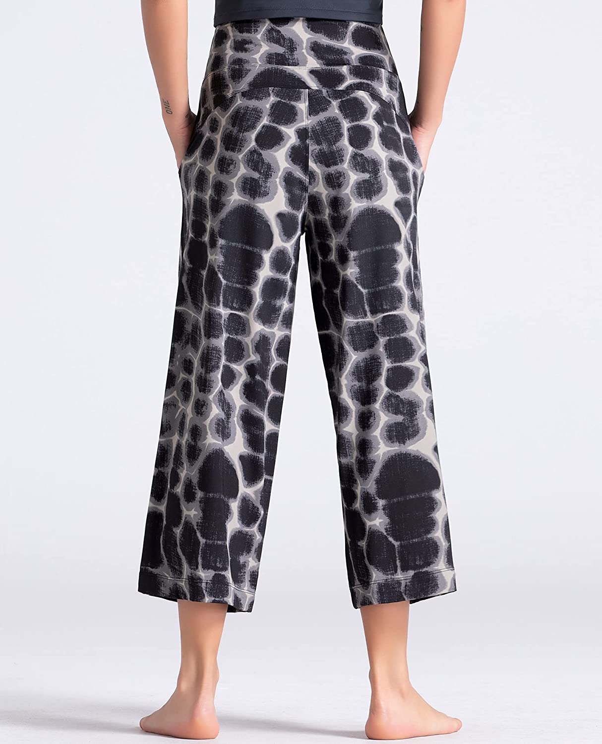 Lounge Yoga Capris Pants Bootleg Tummy Control High Waist Workout Flare Crop Pants